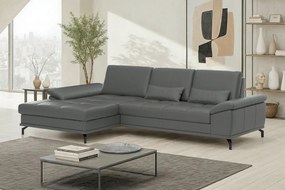 XXXLutz ROHOVÁ SEDAČKA, koža, antracitová Sit & More - Sedačky - 000144039737