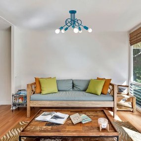 Detský prisadený luster OXFORD 5xE27/15W/230V modrá