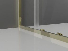 Mexen Exo, posuvný sprchový kút 130 x 95 cm, číre sklo, zlatá, 8151-130-095-50-00