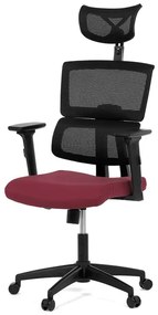 Autronic BONTEC Kancelárska stolička, hojdací mechanizmus, čierna sieťovina, KA-B1025 BK Farba: Červená