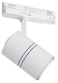 Moderné koľajnicové bodové svietidlo biele pre 3-fázovú koľajnicu vrátane LED - 3-Phase Ruler