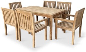 Noela Záhradný teakový set Garden I + 6x kreslo Kingsbury