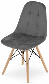 AKCIA Sivá zamatová jedálenská stolička DUMO II. akosť