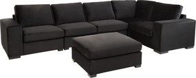 Čierna 2-miestna zamatová pohovka Nalmi black - 212*98*86cm