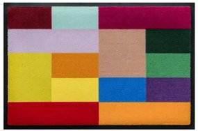 Geometrické vzory- premium rohožka- farebné štvorce (Vyberte veľkosť: 85*55 cm)