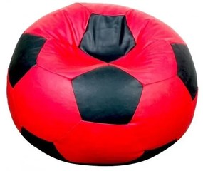 Sedací vak futbalová lopta červenočierna EMI