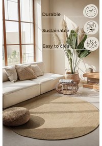 Slonovinový obojstranný jutový okrúhly koberec ø 200 cm Braided Ivory – Hanse Home