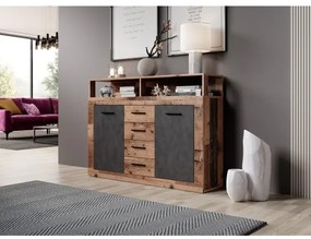 Komoda RUNA tmavohnedá/antracitová