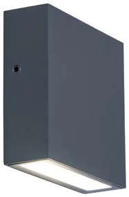 LUTEC Vonkajšie nástenné LED svietidlo GEMINI XF, 9,5 W, denné biele, štvorcové, sivé, IP54