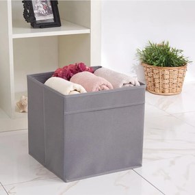 Sivý látkový úložný box 30x30x30 cm – Mioli Decor