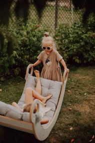 Montessori drevená hojdačka biela L Čierna