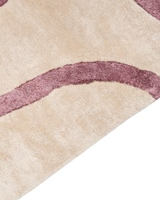 Viskózový koberec s abstraktným vzorom 160 x 230 cm béžová/ružová KAPPAR Beliani
