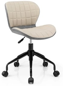 Kancelárska stolička, PU koža, otočná, do 150 kg | béžovo-sivá
