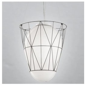 SIRU - Luster na lanku SEGNI 1xE27/60W/230V čierna/biela benátske sklo