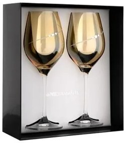 Diamante poháre na biele víno Silhouette City Amber s kryštály Swarovski 360 ml 2KS