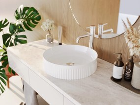 Gamma Frezja, okrúhle umývadlo na dosku 425x425x105 mm, biela lesklá, GMA-UC-FREZJAOK