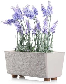 PLASTOVÝ KVETINÁČ SALVIA TX 28,5X17 CM BÉŽOVÁ