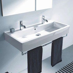 DURAVIT Vero umývadlo do nábytku s dvomi otvormi, s prepadom, 1000 x 470 mm, biela, s povrchom WonderGliss, 04541000241