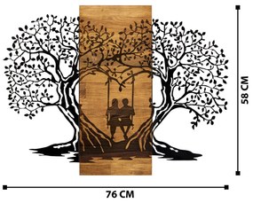 Nástenná dekorácia Agac stromy orech/čierna