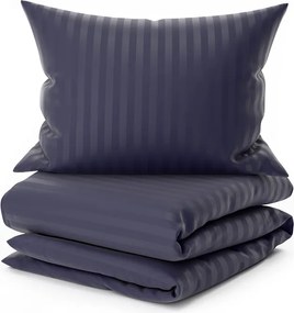 Hotelové obliečky z mikrovlákna JASMINE PURE tmavomodré - prúžok 1 cm Rozmer obliečky: 70 x 90 cm | 140 x 200 cm