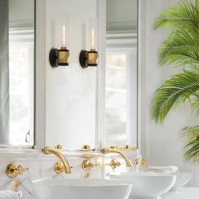 Hinkley HK-ELLISON1-BK-HB -Kúpeľňové svietidlo ELLISON 1xE27/40W/230V IP44 zlatá