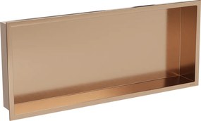 Mexen X-Wall-R, polica na zapustenie s prírubou 75 x 30 cm, medená matná - 19C0753010