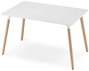 Jedálenský set 1 + 4, stôl ADRIA 120x80cm biely + stoličky BALI MARK čierna