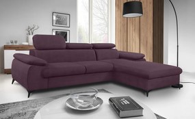 Rohová sedacia súprava Scala, hroznová ružovo-fialová látka, pravý roh