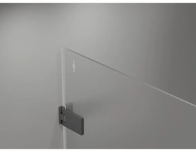 Mexen Lunar-F, 1-krídlový sprchový kút so skladacími dverami, ľavý, 100 x 100 cm, 8mm číre sklo, grafitový profil, 836-100-100-95-00-L