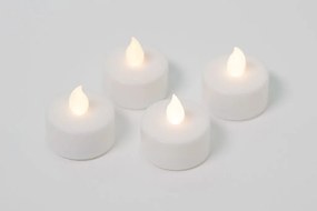 NEXOS Dekoratívna sada 4 čajové sviečky, biela