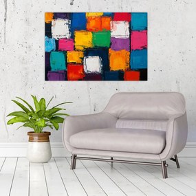 Obraz - Maľba farebných štvorcov (90x60 cm)