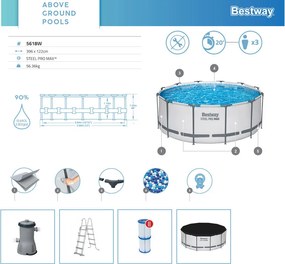 Rámový bazén Bestway 396x122cm 8v1 5618W