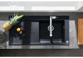 Hansgrohe S51, vstavaný drez 450 s odkvapkávacou plochou, čierny grafit, HAN-43314170