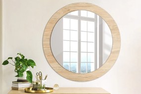 Okrúhle ozdobné zrkadlo na stenu Textúra dreva fi 70 cm