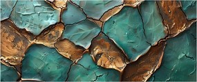 Obraz - Zeleno-zlatá maľba (120x50 cm)
