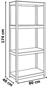 Dílenský regál IRONHOLD 174x80 cm černý