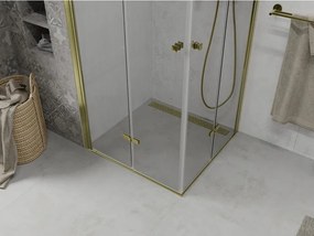 Mexen Lima Duo skladacia sprchová kabína 90 x 90 cm, priehľadná, zlatá - 856-090-090-50-00-02