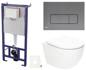 Závesný wc set SAT Fusion do ľahkých stien / predstenové vírové splachovanie SIKOSSTORFUGMM, 1 ks