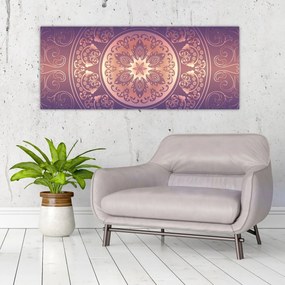 Obraz - Mandala na fialovom gradiente (120x50 cm)