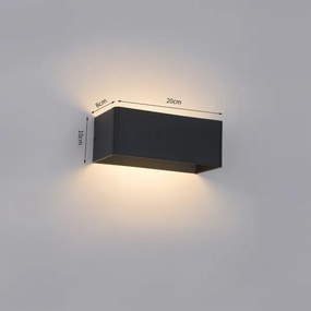 Brilagi - LED vonkajšie nástenné svietidlo DONNANI LED/7W/230V 20 cm čierne IP44
