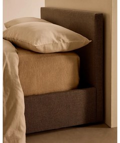 Sivá čalúnená jednolôžková posteľ s úložným priestorom s roštom 90x200 cm Nahiri – Kave Home