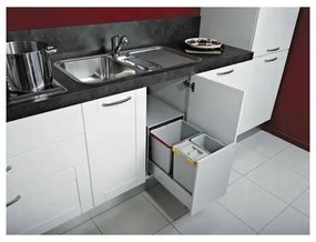 Elletipi Vstavaný odpadkový kôš STREET - výsuvný, 12 + 8 + 8 l