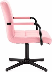 LuxuryForm DESIGN Otočná stolička VERONA BLACK na čiernom kríži - ružová