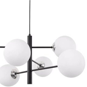 Závesne svietidlo Florence, 6x biele sklenené tienidlo, B/CH