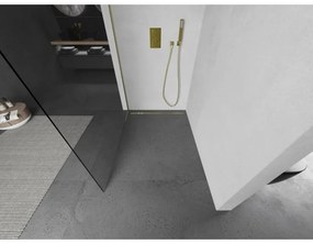 Mexen Kioto, sprchová zásteny typ Walk-In 55 x 200 cm, 8mm číre sklo, zlatý matný profil, 800-055-101-55-00