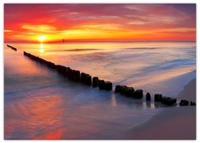 Obraz - Západ slnka, Baltské more, Poľsko (70x50 cm)
