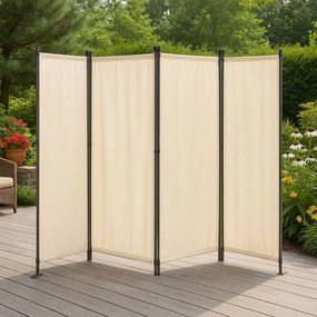 Záhradný 4-panelový skladací paraván proti vetru a slnku - 167 x 216 cm sivá