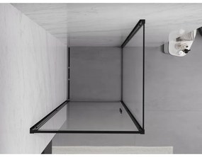 Mexen Exo, sprchovací kút s krídlovými dverami 70 x 70 cm, 6mm číre sklo, čierny profil, 817-070-070-70-00