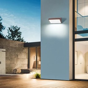 Brilagi-LED Vonkajšie nástenné svietidlo so senzorom TRIANGLE LED/20W/230V hnedá IP65