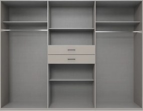 Šatníková skriňa so zrkadlami Düsseldorf, 270 cm, šedá sahara